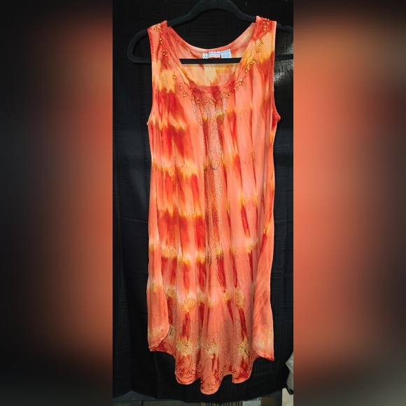 Orange Tie-Dye Maxi Dress - Picture 1 of 5